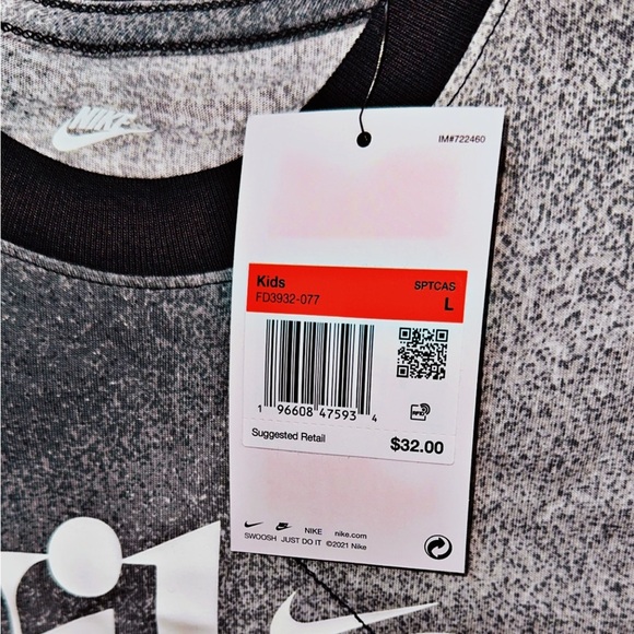 NIKE CULTURE OF BASKETBALL YOUTH SPORTSWEAR T-SHIRT SMOKE GREY Size L Unisex NWT - Picture 2 of 9